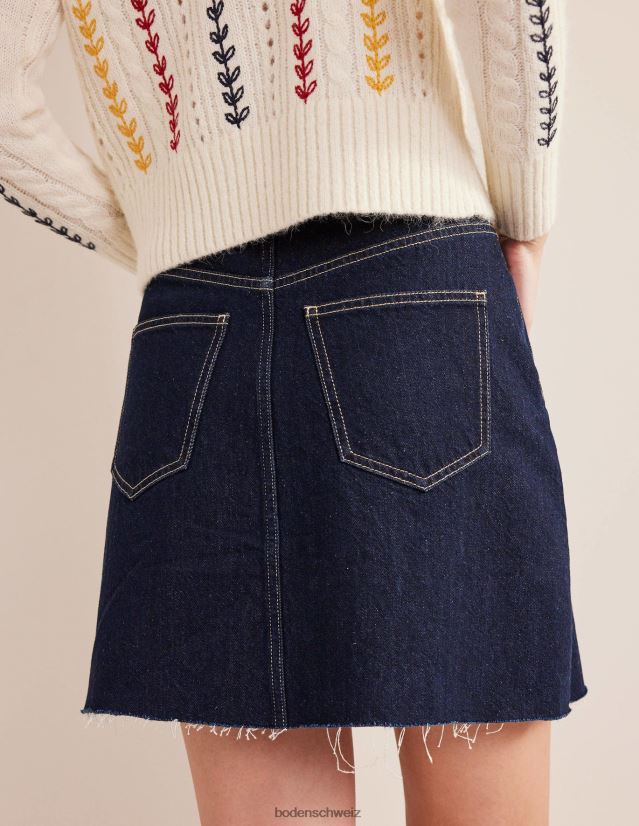 Boden Frauen Durchgeknöpfter Jeans-Mini VH86PT1734 Kleidung Indigo