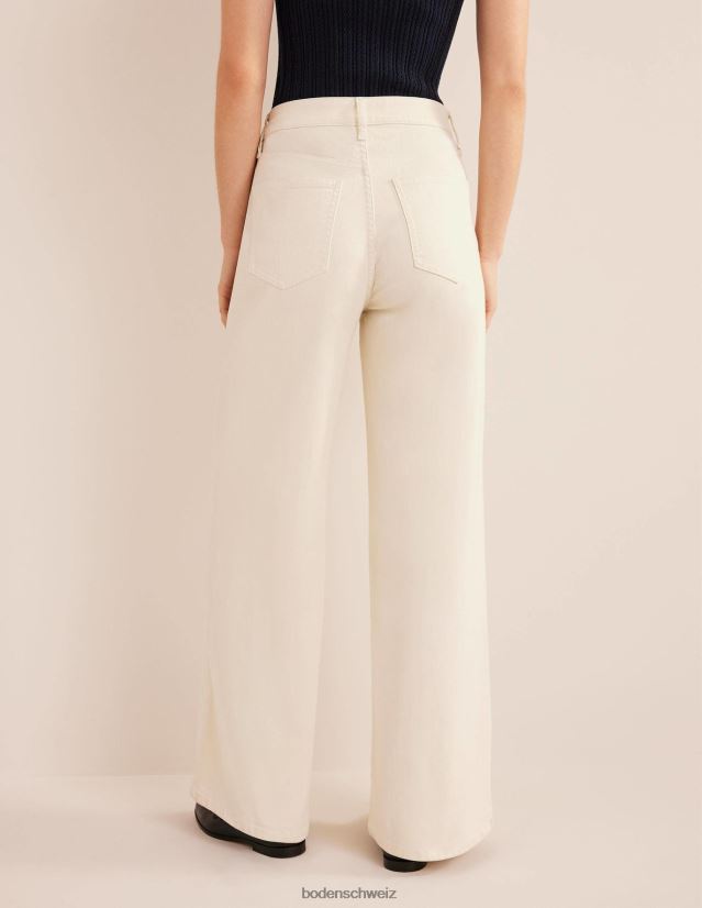Boden Frauen Jeans mit hohem Bund und weitem Bein VH86PT657 Kleidung naturfarben