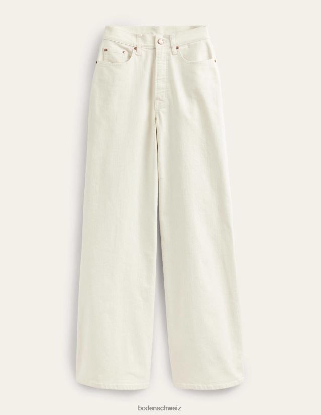 Boden Frauen Jeans mit hohem Bund und weitem Bein VH86PT657 Kleidung naturfarben