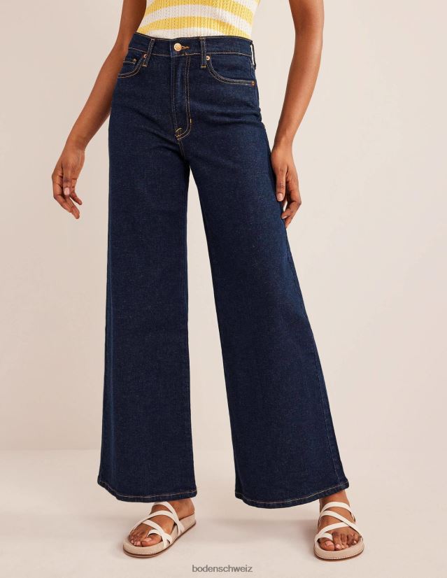 Boden Frauen Jeans mit hohem Bund und weitem Bein VH86PT658 Kleidung Indigo