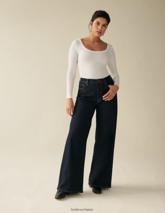 Boden Frauen Jeans mit hohem Bund und weitem Bein VH86PT658 Kleidung Indigo