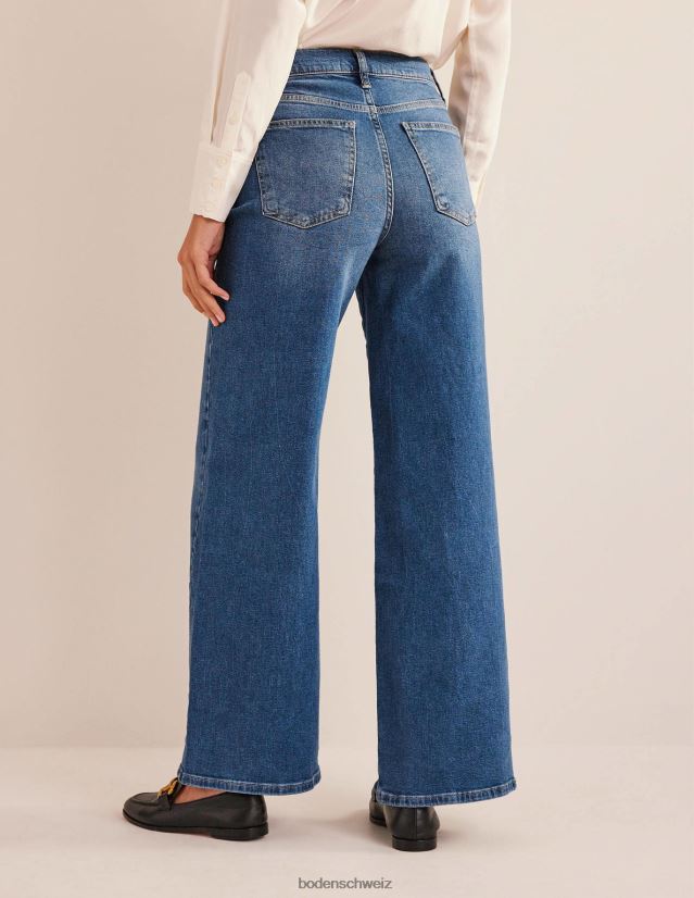 Boden Frauen Jeans mit hohem Bund und weitem Bein VH86PT662 Kleidung mittlerer Jahrgang