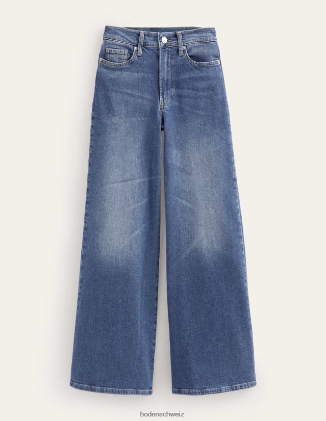 Boden Frauen Jeans mit hohem Bund und weitem Bein VH86PT662 Kleidung mittlerer Jahrgang