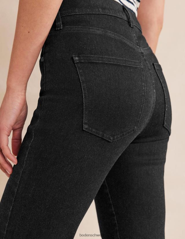 Boden Frauen Slim-Jeans mit mittlerer Leibhöhe VH86PT656 Kleidung Schwarz