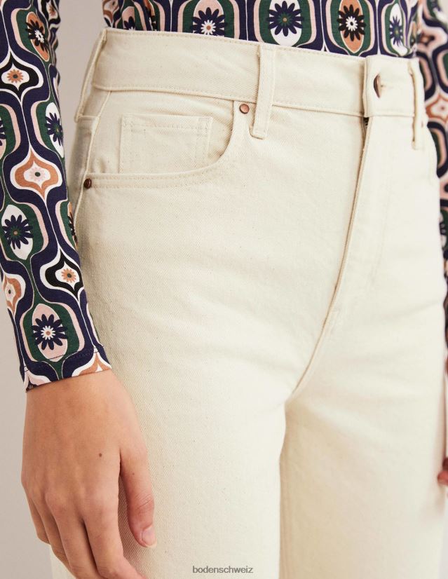 Boden Frauen Steife, verkürzte Schlagjeans VH86PT1948 Kleidung naturfarben