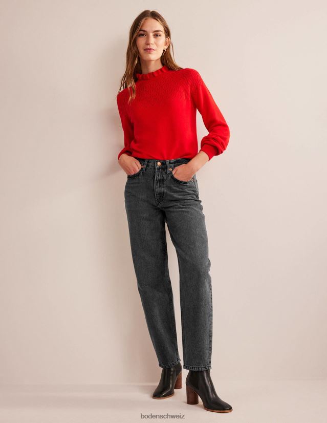Boden Frauen Tapered-Jeans im Stil der 90er mit hohem Bund VH86PT665 Kleidung schwarz gewaschen