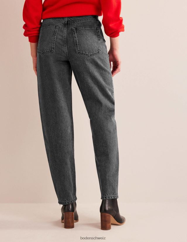 Boden Frauen Tapered-Jeans im Stil der 90er mit hohem Bund VH86PT665 Kleidung schwarz gewaschen