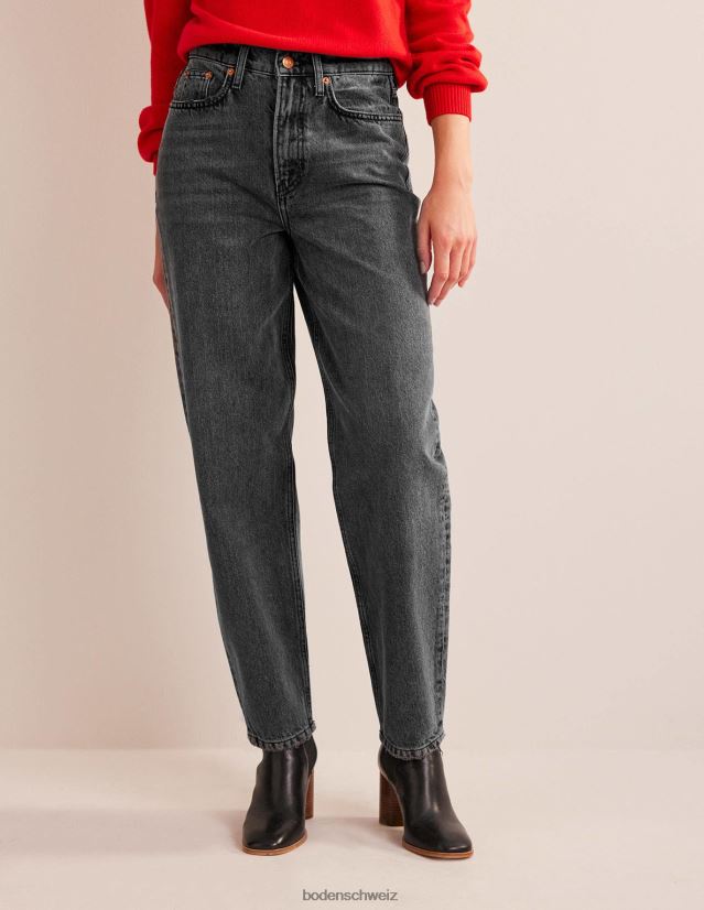 Boden Frauen Tapered-Jeans im Stil der 90er mit hohem Bund VH86PT665 Kleidung schwarz gewaschen