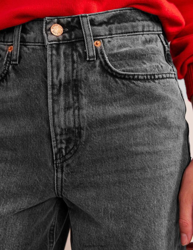 Boden Frauen Tapered-Jeans im Stil der 90er mit hohem Bund VH86PT665 Kleidung schwarz gewaschen