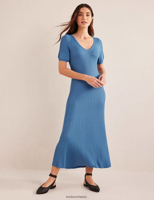 Boden Frauen Abgewinkeltes Empire-Strickkleid VH86PT1156 Kleidung Porzellanblau