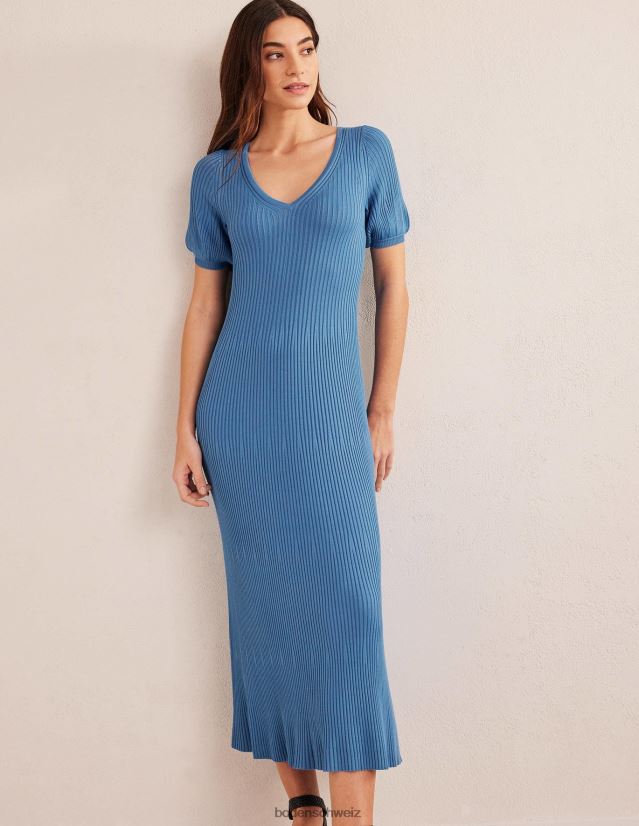 Boden Frauen Abgewinkeltes Empire-Strickkleid VH86PT1156 Kleidung Porzellanblau
