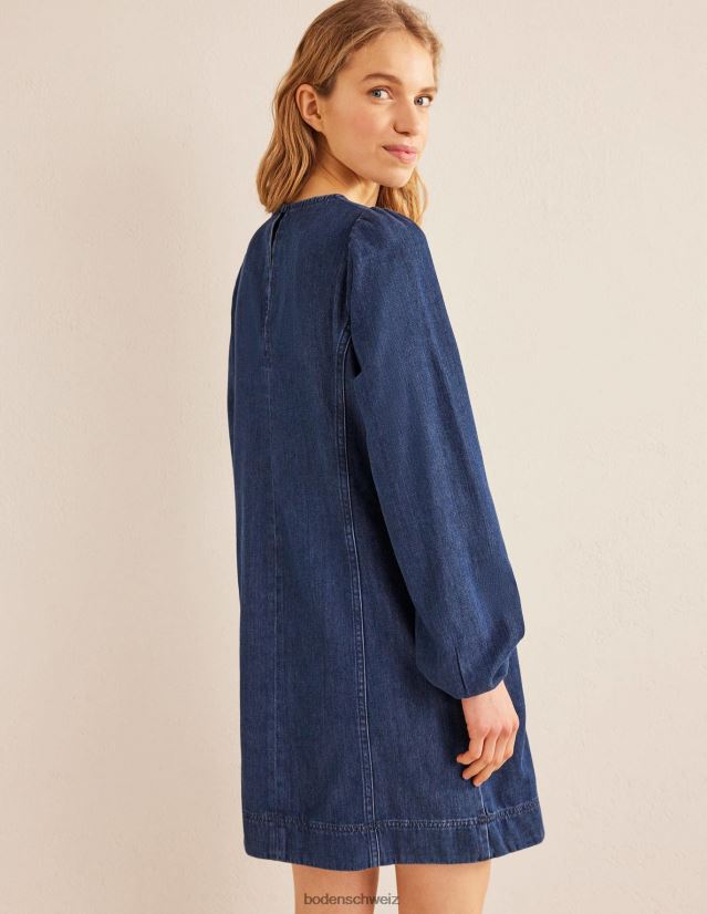 Boden Frauen Blouson-Etuikleid aus Denim VH86PT1366 Kleidung mittlerer Denim