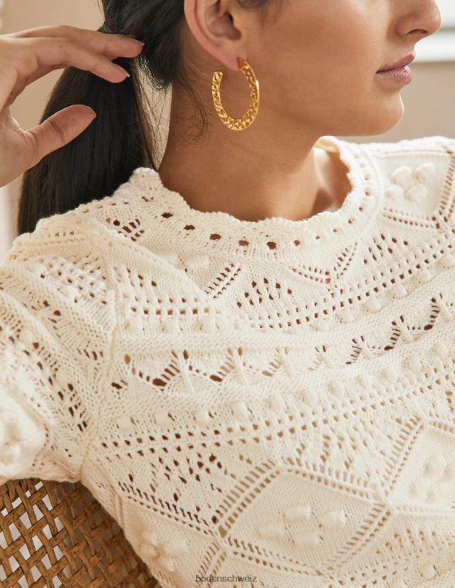 Boden Frauen Claudia strukturiertes Strickkleid VH86PT2281 Kleidung Elfenbein