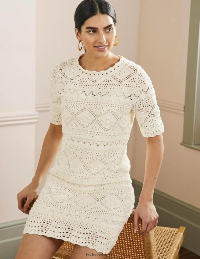 Boden Frauen Claudia strukturiertes Strickkleid VH86PT2281 Kleidung Elfenbein