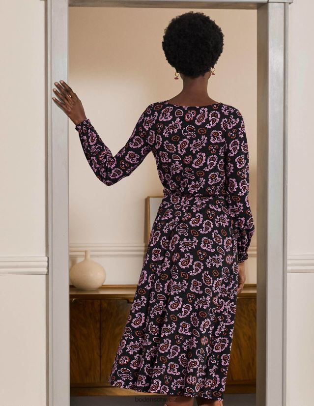 Boden Frauen Evelyn Jersey-Midikleid VH86PT2394 Kleidung Azalee und aufwendiges Paisley