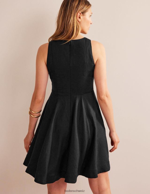 Boden Frauen Fit-and-Flare-Minikleid aus Leinen VH86PT87 Kleidung Schwarz