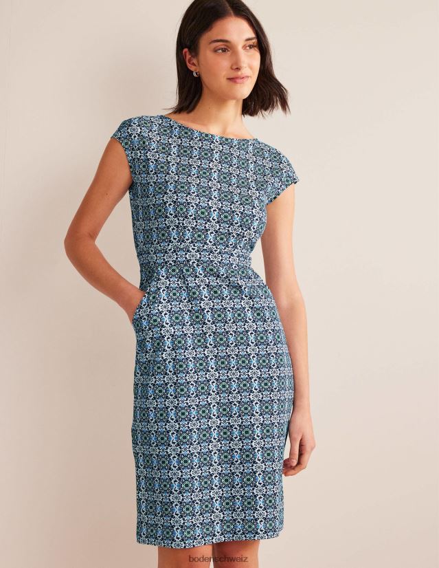 Boden Frauen Florrie-Jerseykleid VH86PT1278 Kleidung französisches Marineblau und opulentes Kernobst