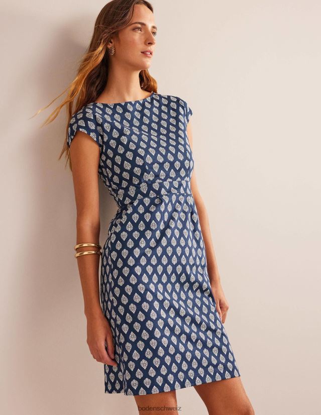 Boden Frauen Florrie-Jerseykleid VH86PT582 Kleidung französisches Marineblau und Jasminknospe