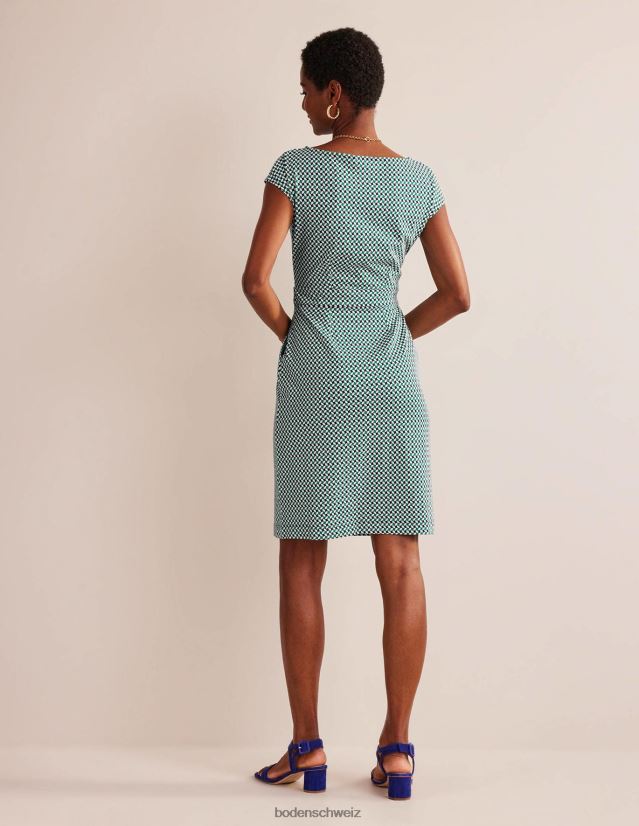 Boden Frauen Florrie-Jerseykleid VH86PT62 Kleidung Wiesengrün und abstrakter Diamant