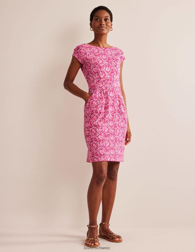 Boden Frauen Florrie-Jerseykleid VH86PT93 Kleidung Himbeere und botanische Rebe