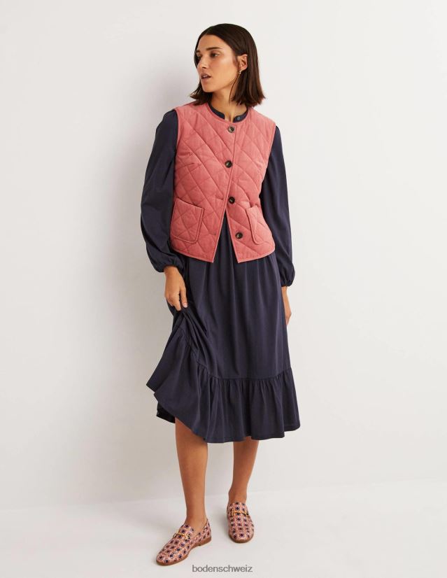 Boden Frauen Geknöpftes Midikleid aus Jersey VH86PT1625 Kleidung Marine