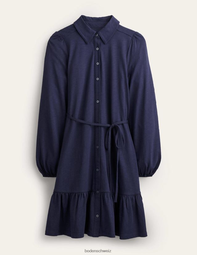 Boden Frauen Gestuftes Jersey-Hemd-Minikleid VH86PT1560 Kleidung Marine