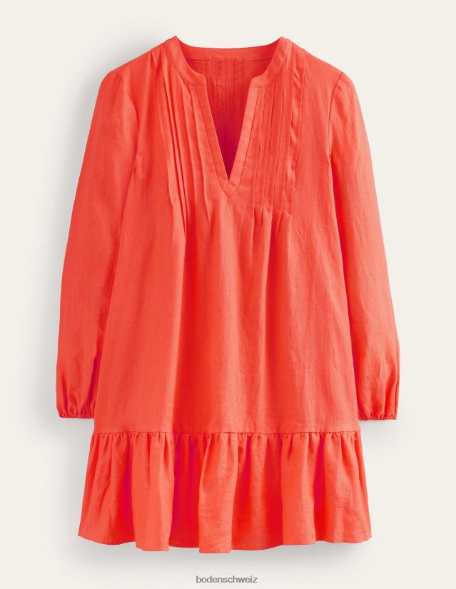 Boden Frauen Gestuftes Minikleid aus Leinen VH86PT27 Kleidung Wassermelonenpunsch