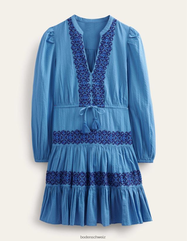 Boden Frauen Gestuftes besticktes Kleid VH86PT1297 Kleidung Porzellanblau