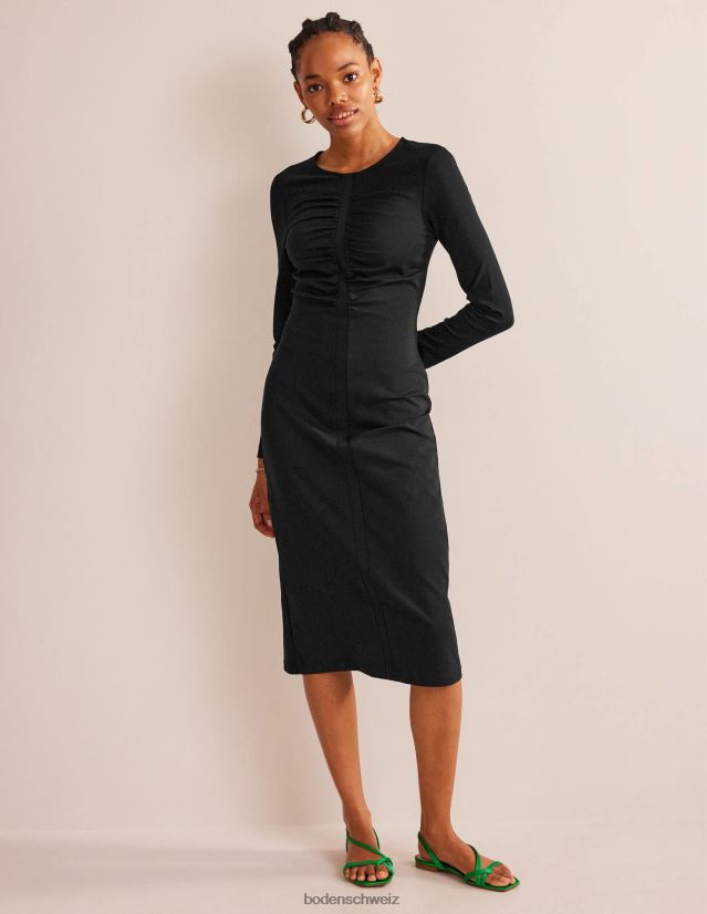 Boden Frauen Jersey-Midikleid VH86PT1615 Kleidung Schwarz