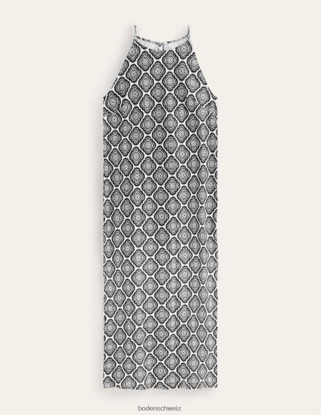 Boden Frauen Jersey-Midikleid mit Racer-Ausschnitt VH86PT932 Kleidung Schwarz und botanisches Rouge