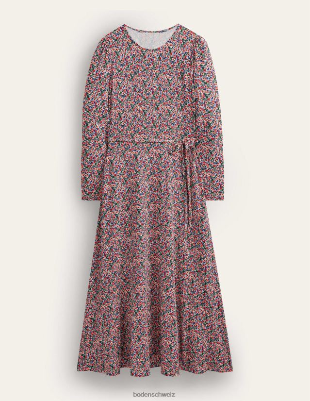 Boden Frauen Jersey-Midikleid mit Rockdetail VH86PT2555 Kleidung Toile mit mehreren und Blütenblättern
