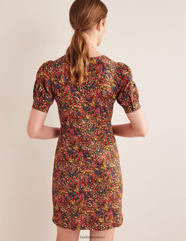 Boden Frauen Jersey-Minikleid mit V-Ausschnitt VH86PT2481 Kleidung Multi- und Gardenienblütenblatt