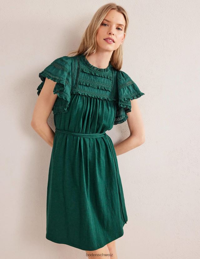 Boden Frauen Jersey-Minikleid mit Zierdetails VH86PT1176 Kleidung Smaragdnacht