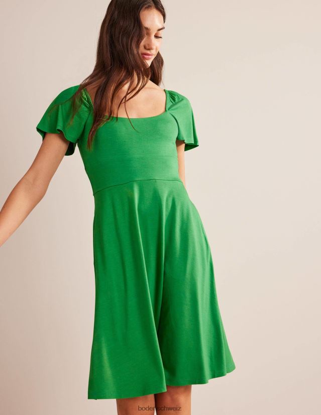 Boden Frauen Jersey-Minikleid mit quadratischem Ausschnitt VH86PT1136 Kleidung Hügellandschaft