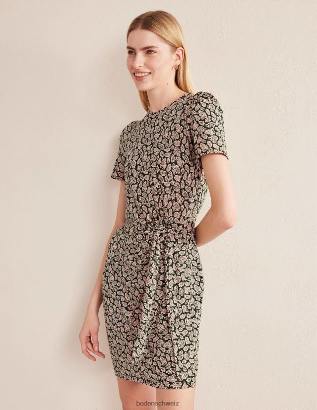 Boden Frauen Jerseykleid mit Knoten vorne VH86PT1229 Kleidung Cavolo Nero & Paisley Pop