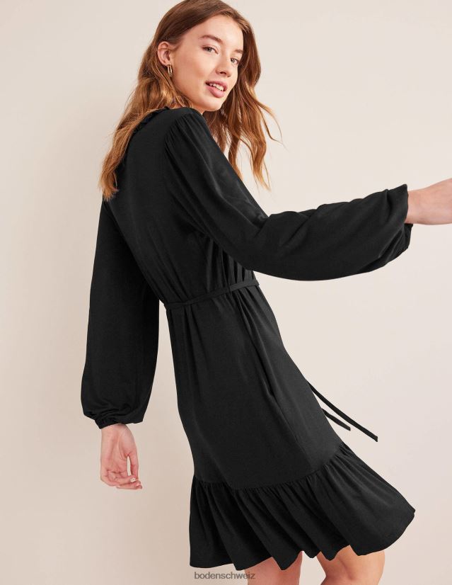 Boden Frauen Jerseykleid mit eingekerbtem Ausschnitt VH86PT1363 Kleidung Schwarz