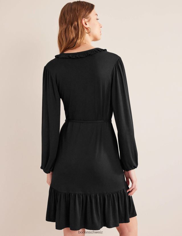 Boden Frauen Jerseykleid mit eingekerbtem Ausschnitt VH86PT1363 Kleidung Schwarz