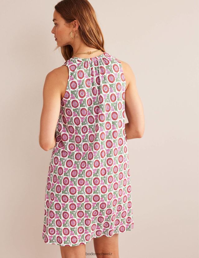 Boden Frauen Jerseykleid mit eingekerbtem Ausschnitt VH86PT31 Kleidung Gin Fizz und Sonnenblumenzweig