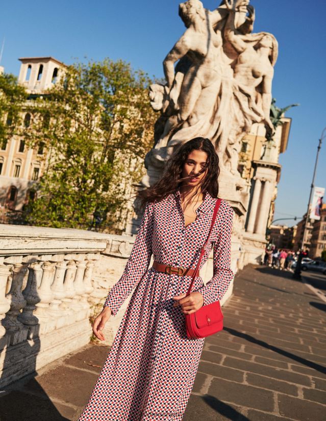 Boden Frauen Kate Midi-Hemdkleid VH86PT45 Kleidung Fiesta Orange & Diamant