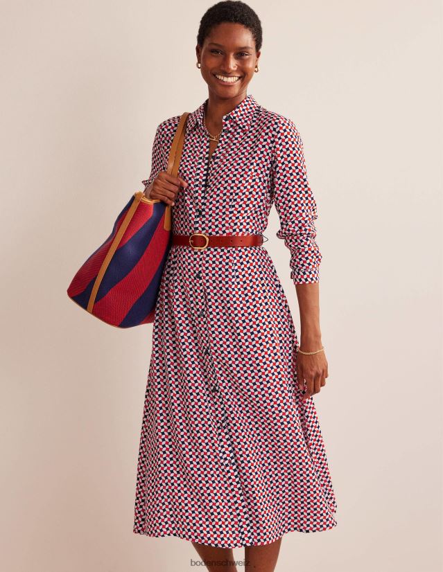 Boden Frauen Kate Midi-Hemdkleid VH86PT45 Kleidung Fiesta Orange & Diamant