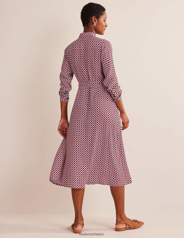 Boden Frauen Kate Midi-Hemdkleid VH86PT45 Kleidung Fiesta Orange & Diamant