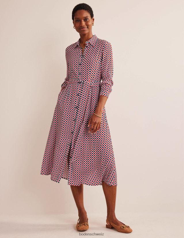 Boden Frauen Kate Midi-Hemdkleid VH86PT45 Kleidung Fiesta Orange & Diamant