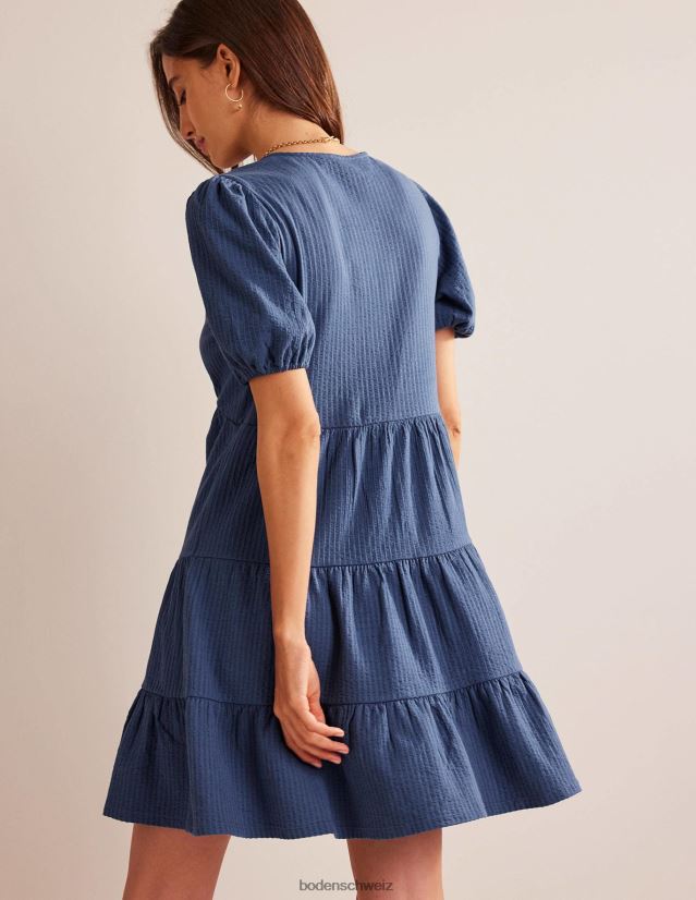 Boden Frauen Kleid aus Jersey-Seersucker VH86PT2161 Kleidung echte Marine