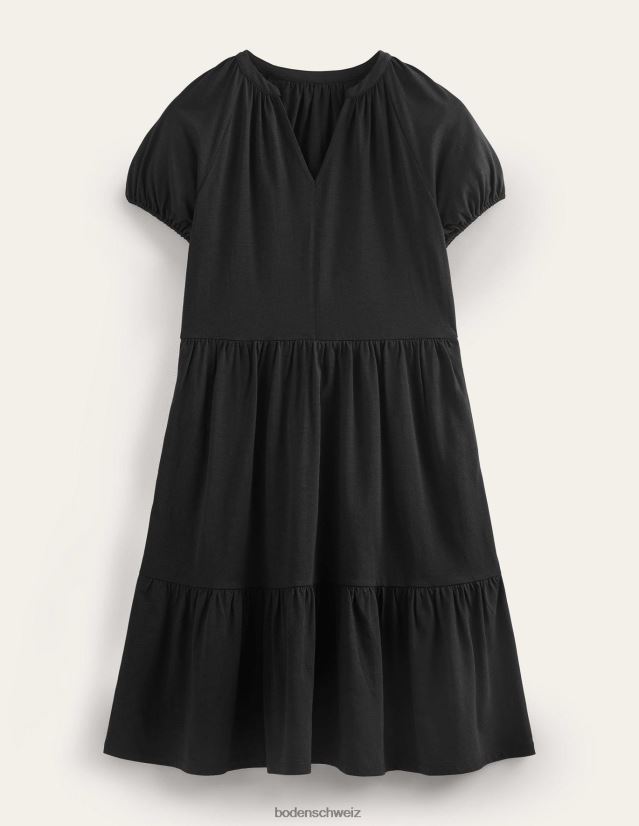 Boden Frauen Kurzarm-Jersey-Minikleid VH86PT1295 Kleidung Schwarz
