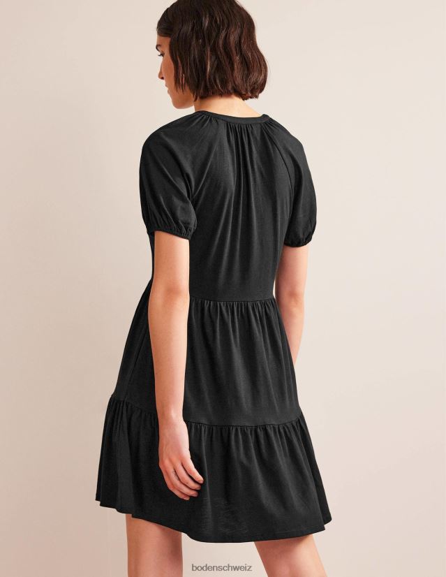 Boden Frauen Kurzarm-Jersey-Minikleid VH86PT1295 Kleidung Schwarz