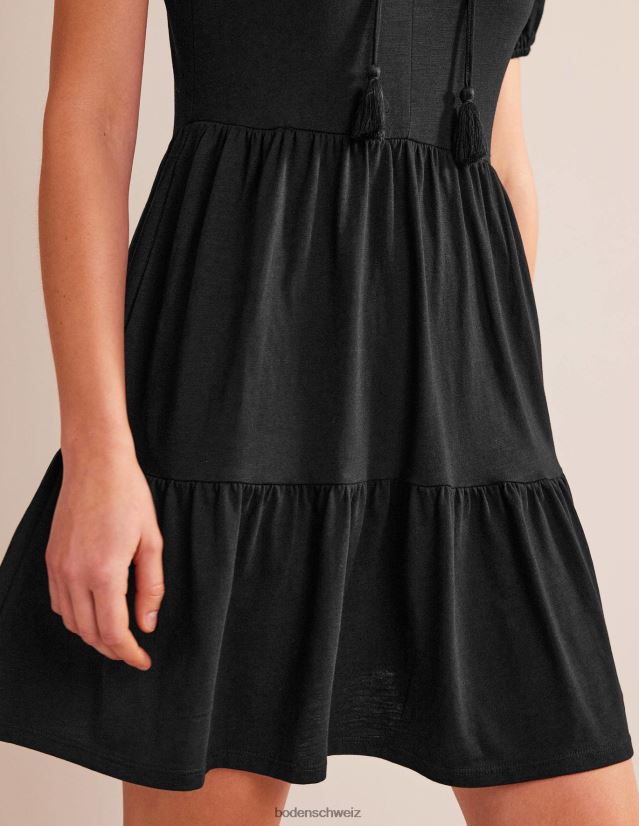 Boden Frauen Kurzarm-Jersey-Minikleid VH86PT1295 Kleidung Schwarz