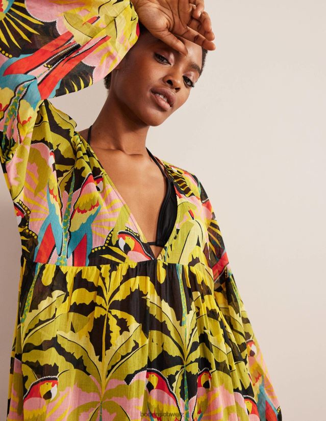 Boden Frauen Maxi-Empire-Strandkaftan VH86PT2452 Kleidung Multi- und Paradiespapagei