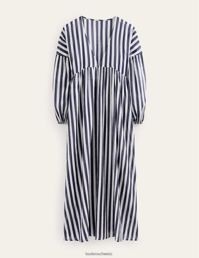 Boden Frauen Maxi-Empire-Strandkaftan VH86PT34 Kleidung blauer und elfenbeinfarbener Streifen