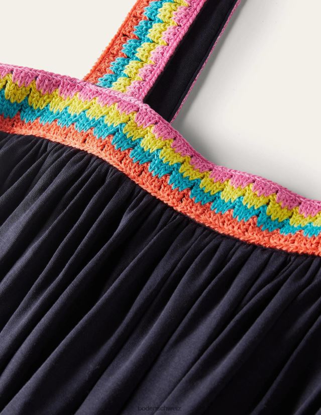 Boden Frauen Maxikleid aus Jersey mit Häkelbesatz VH86PT2218 Kleidung Marine