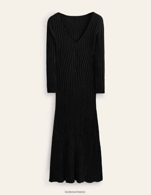 Boden Frauen Maxikleid aus Rippstrick VH86PT1874 Kleidung Schwarz